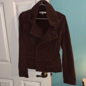 Brown Double-Breasted Women's Jacket